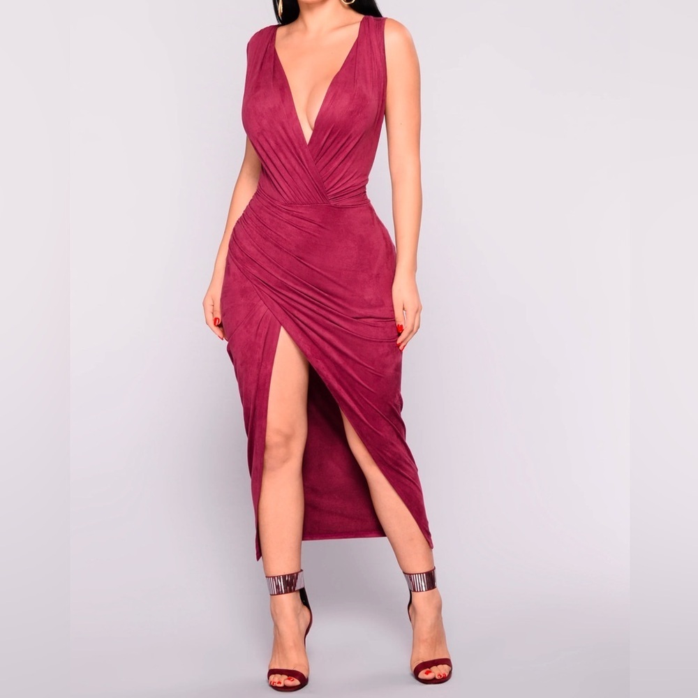 Nature Made Dress - Burgundy